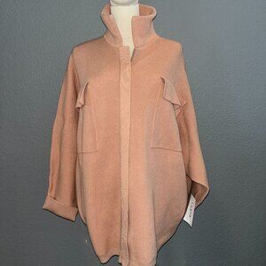 LUNYA NEW WITH TAG/SAMPLE OVERSIZED FULL ZIP LOUNG CARDIGAN SWEATER OPIUM TAN -S